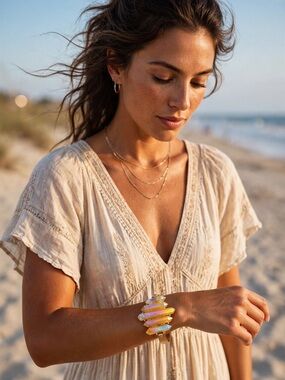 Shimmer crystals gold bracelet